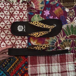 Leopard Print Flip Flops